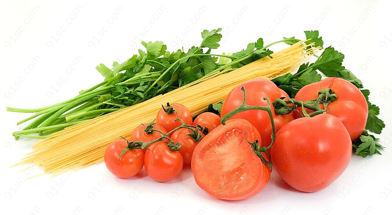 番茄芹菜意大利面图片食物