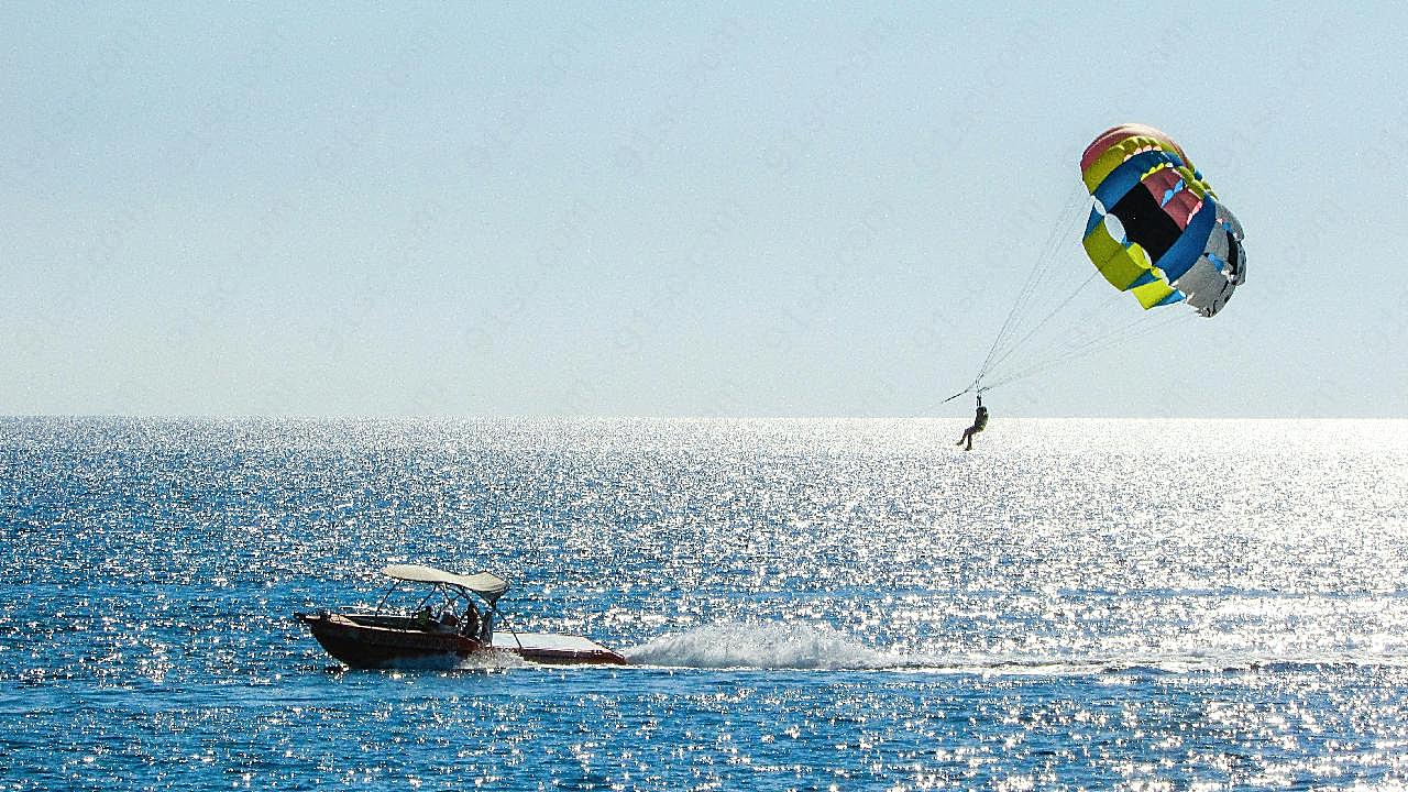 大海降落伞图片艺术摄影