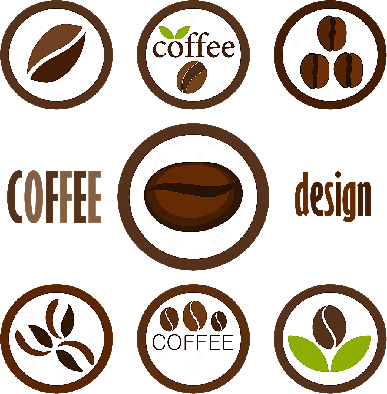 创意咖啡标志矢量logo图形