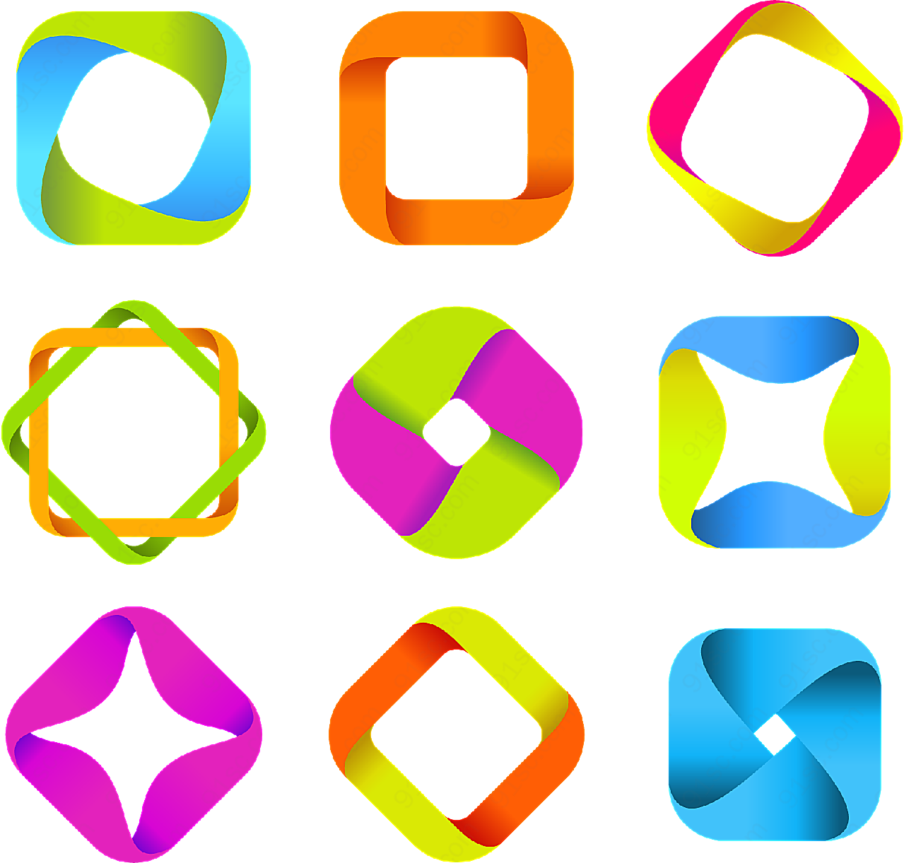 错觉抽象符号矢量logo图形