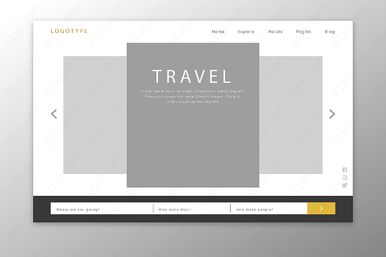 旅行网站登陆页平面广告