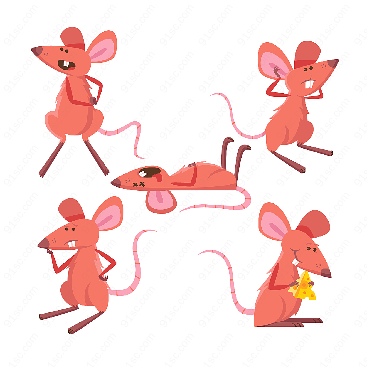 老鼠设计矢量卡通动物
