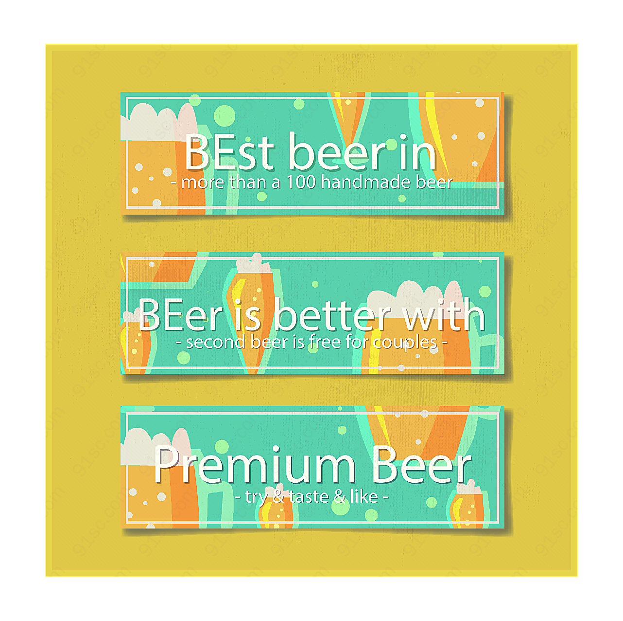 啤酒元素banner平面广告