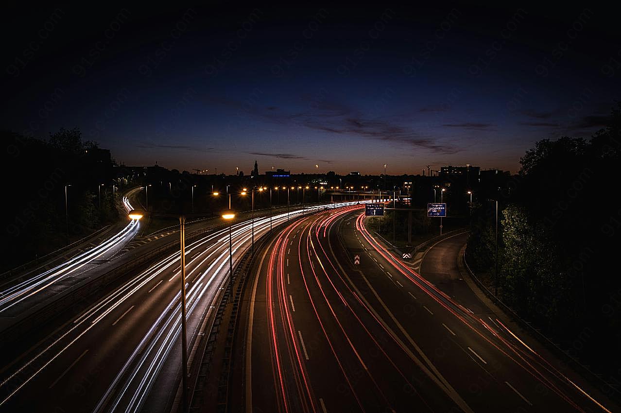 夜晚璀璨夜景图片摄影