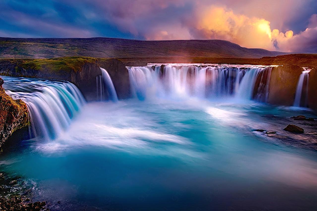 冰岛瀑布风景图片摄影高清