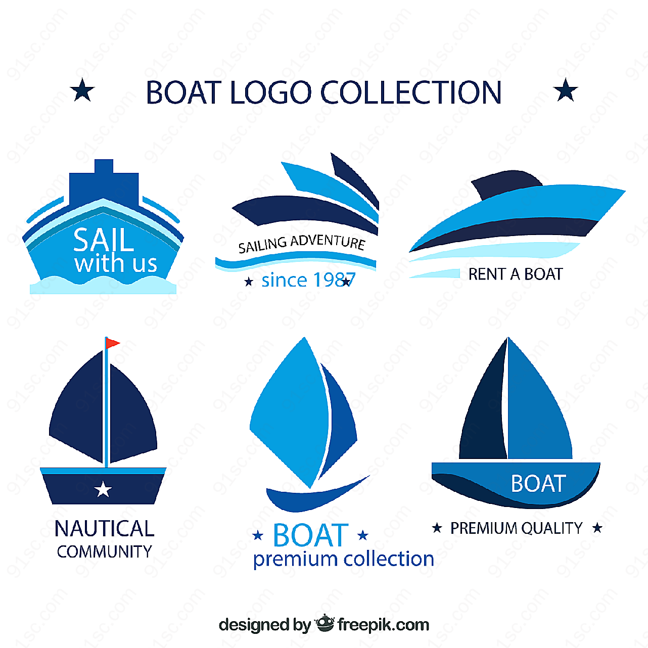 船舶标志矢量logo图形