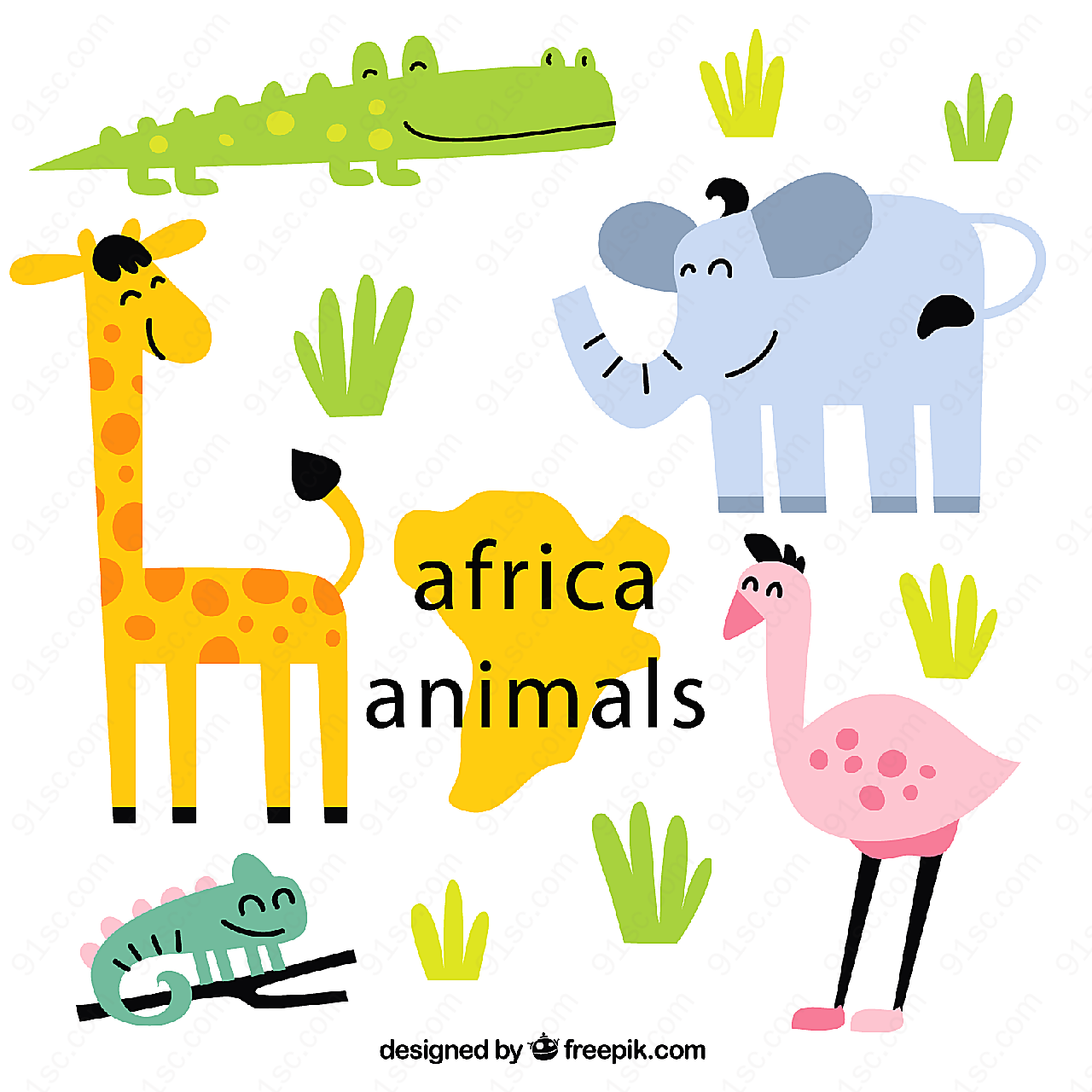 非洲动物矢量矢量野生动物
