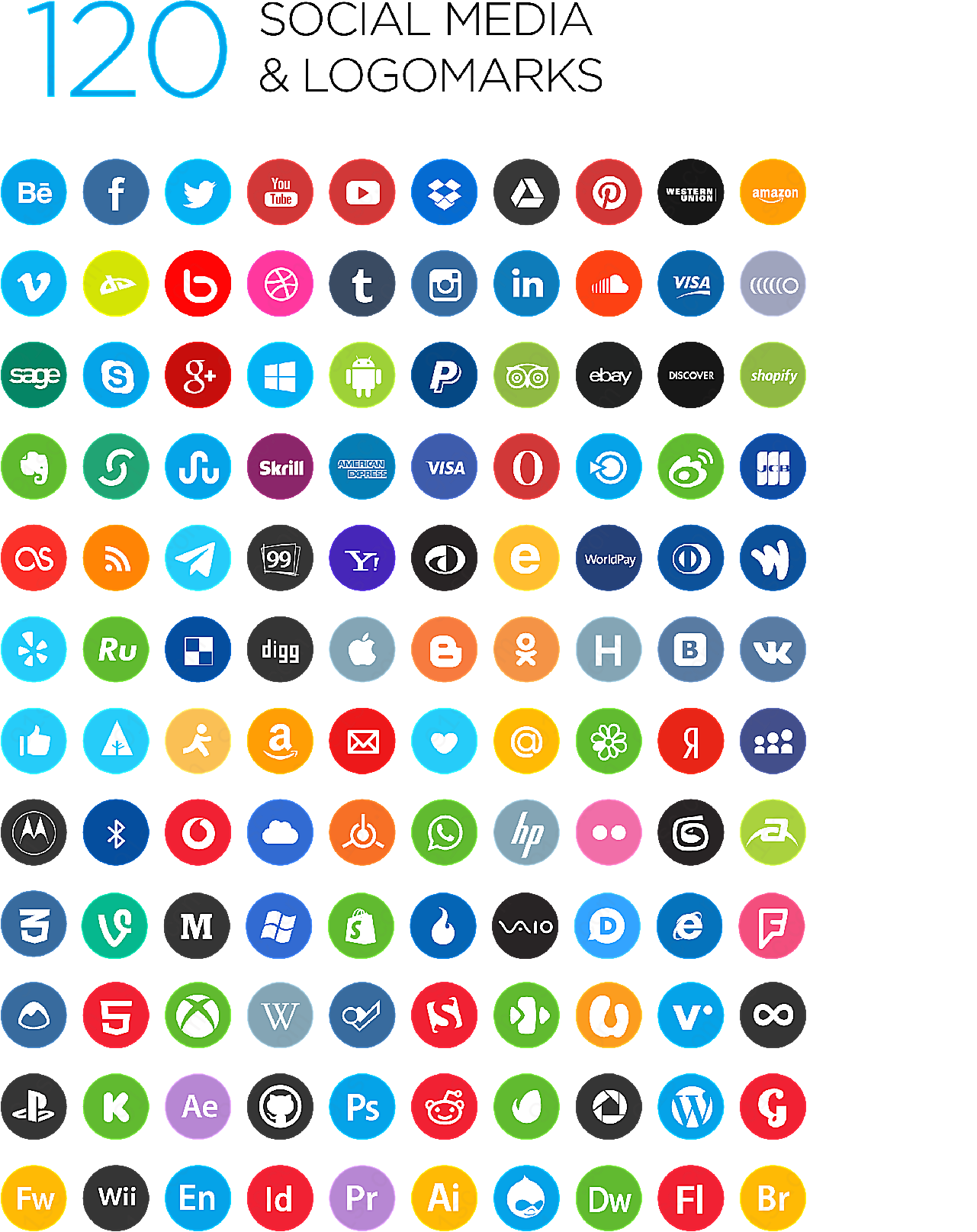 社会化媒体logo矢量各式图标