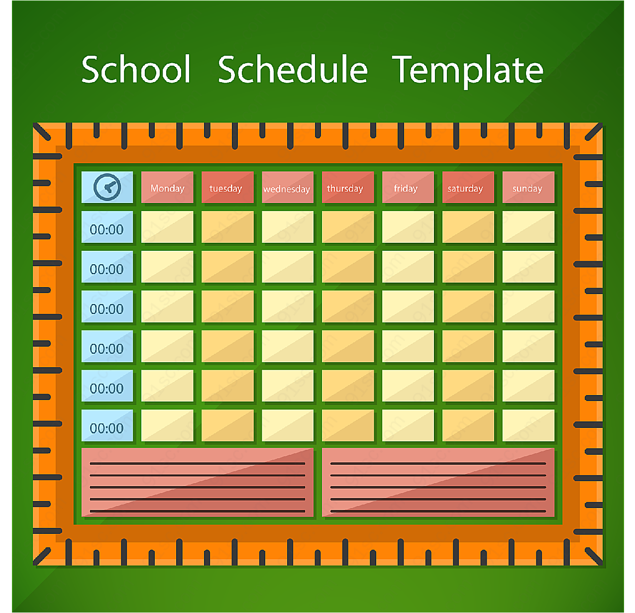 空白课程表矢量平面广告