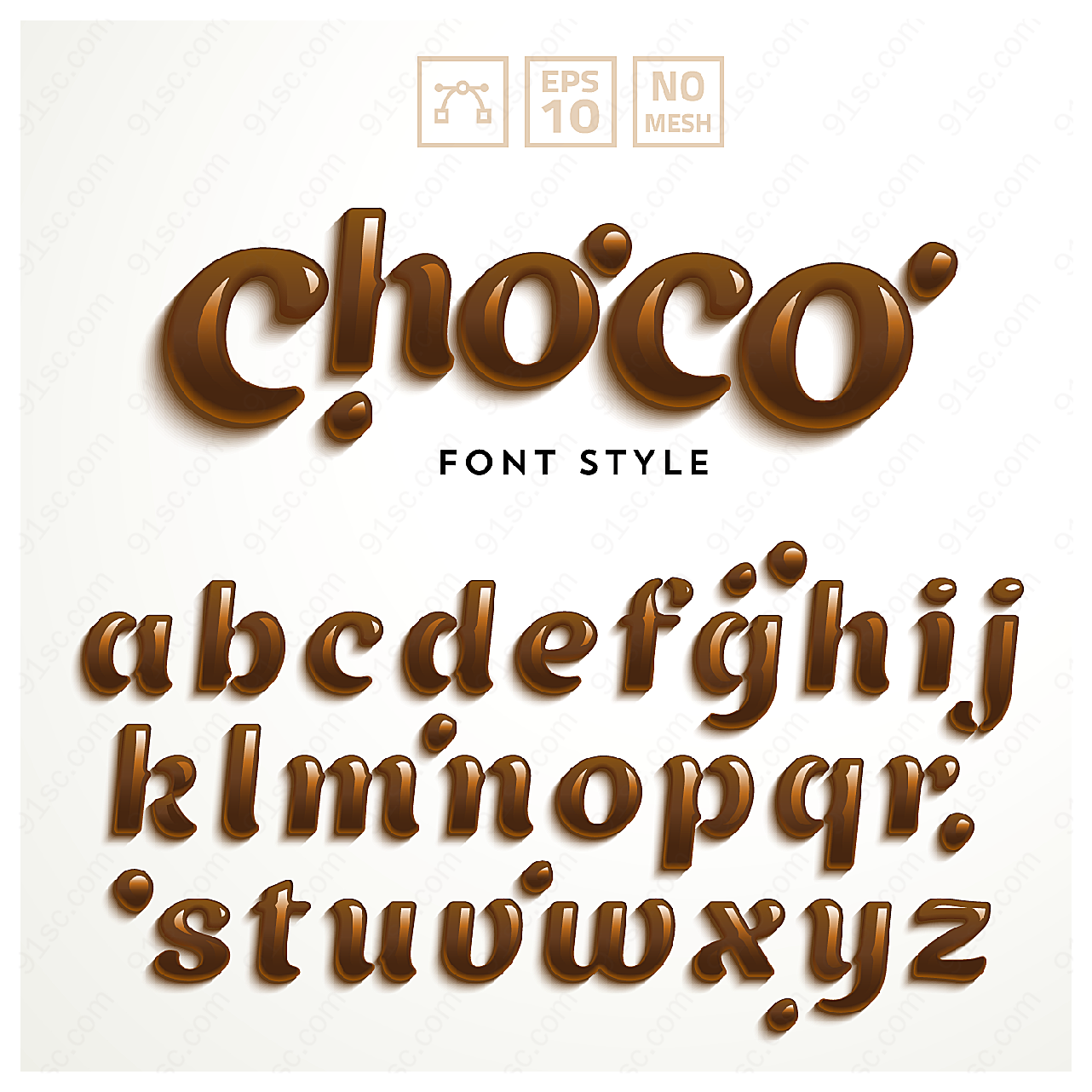 巧克力字母矢量艺术字