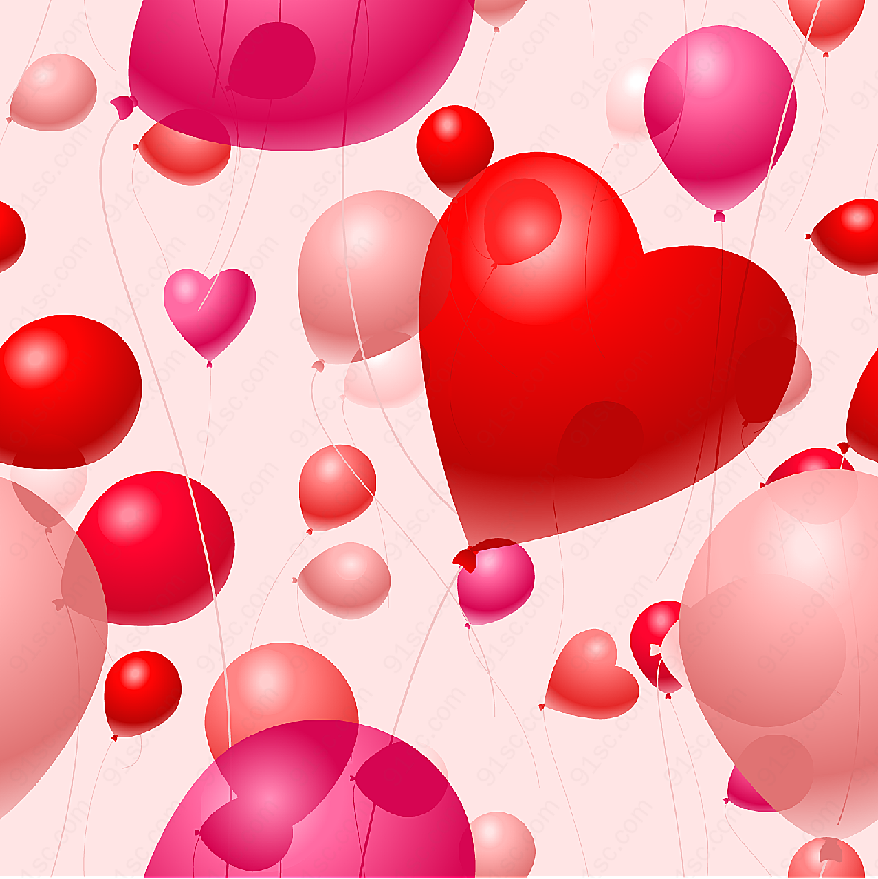 情人节气球矢量矢量情人节