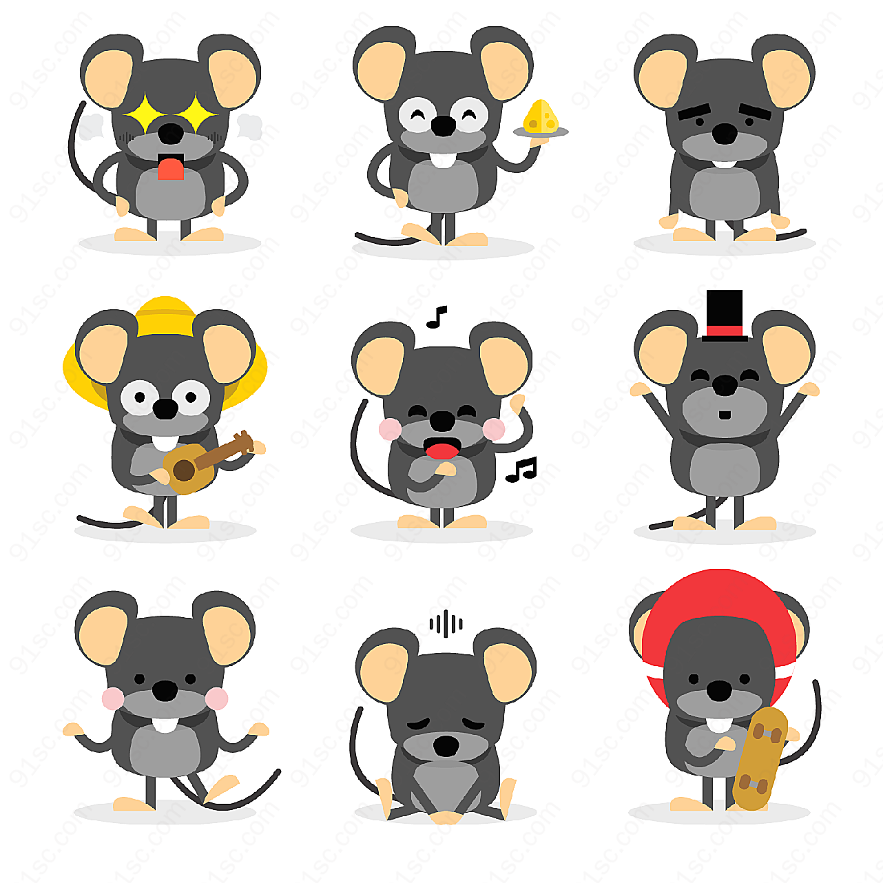 老鼠设计矢量卡通动物