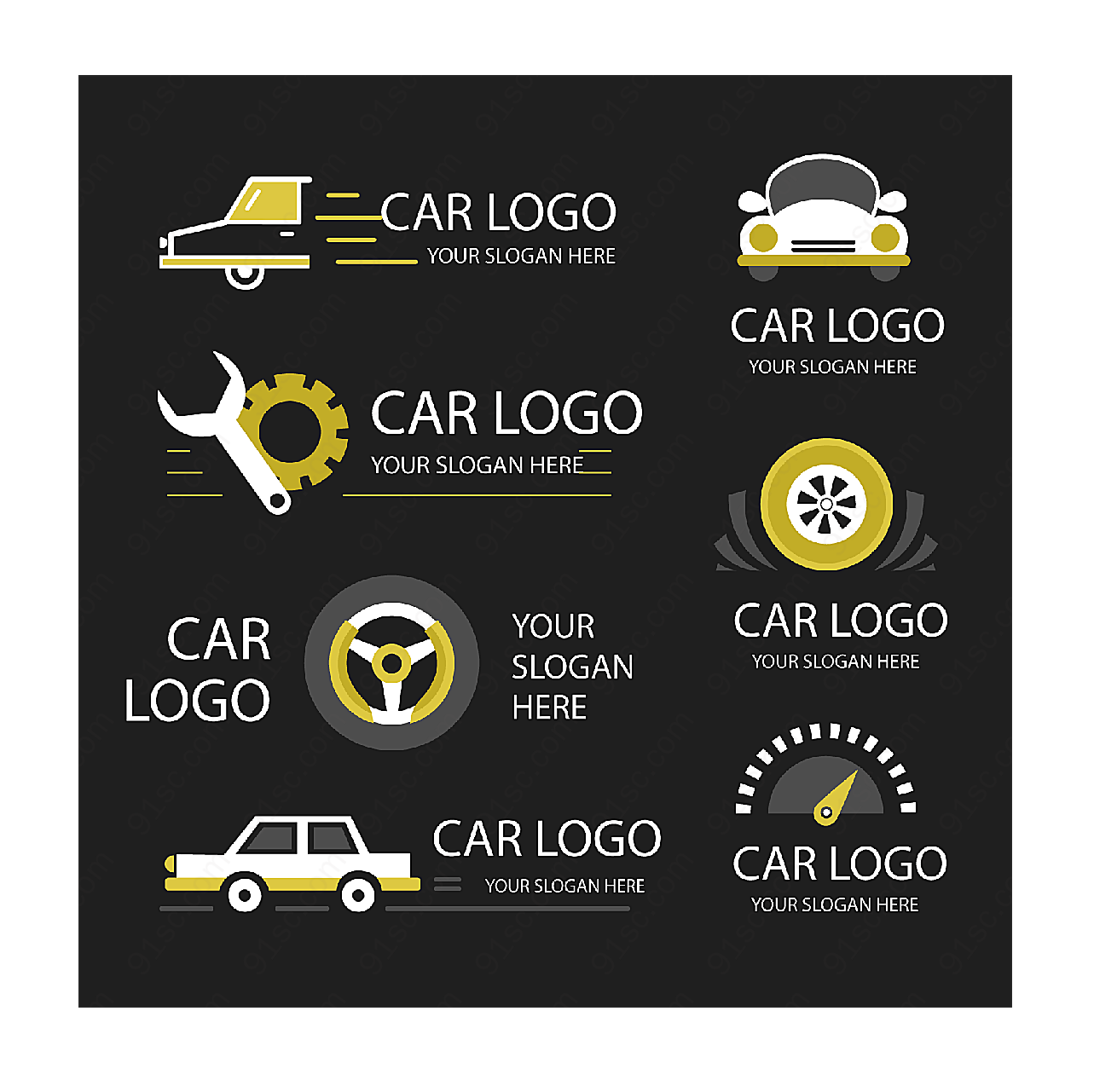 创意车元素标志矢量logo图形