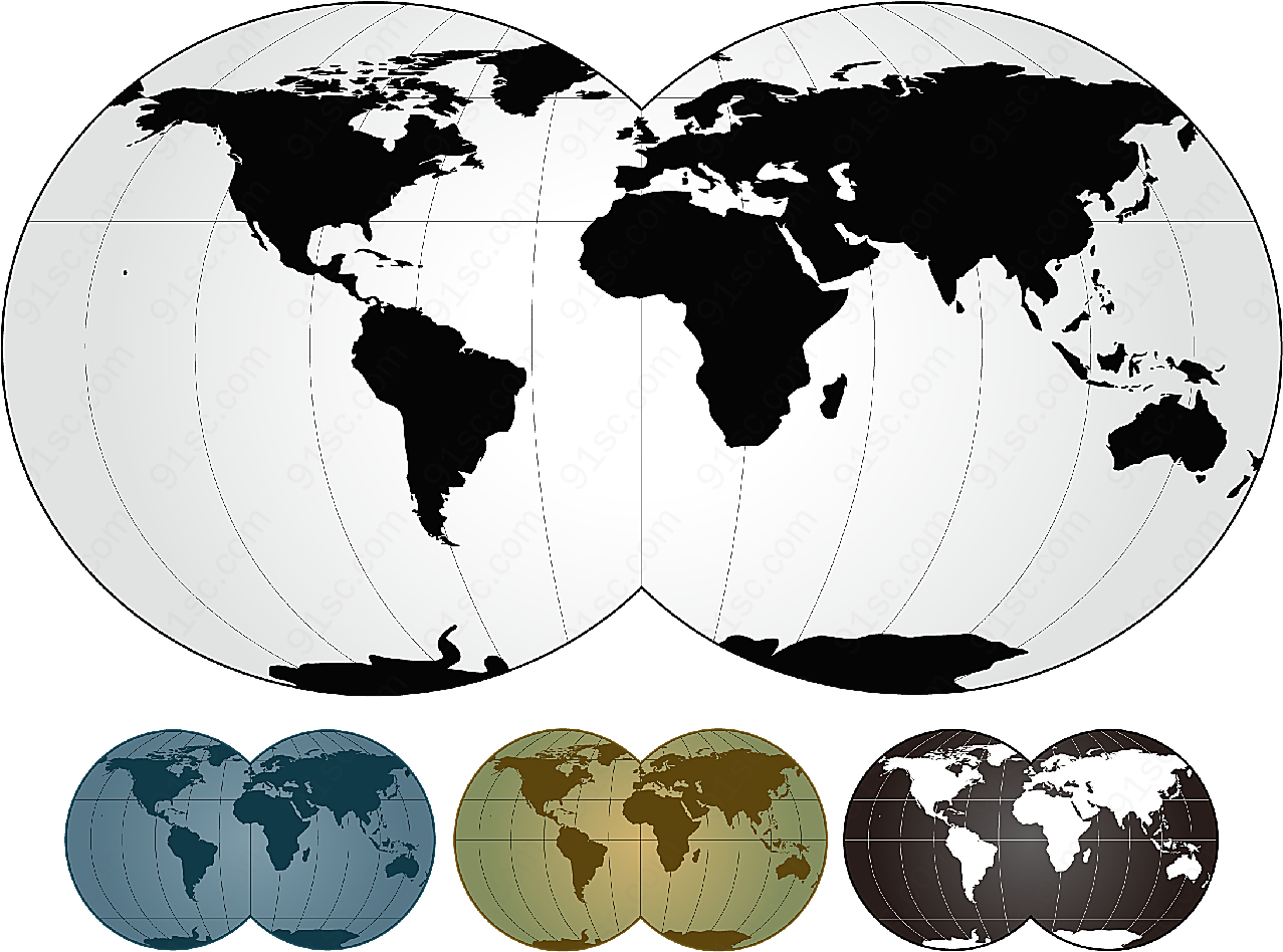 实用世界地图矢量地图