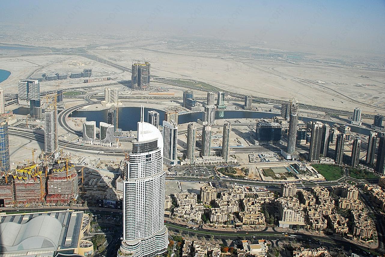 迪拜阿联酋航拍图片城市规划