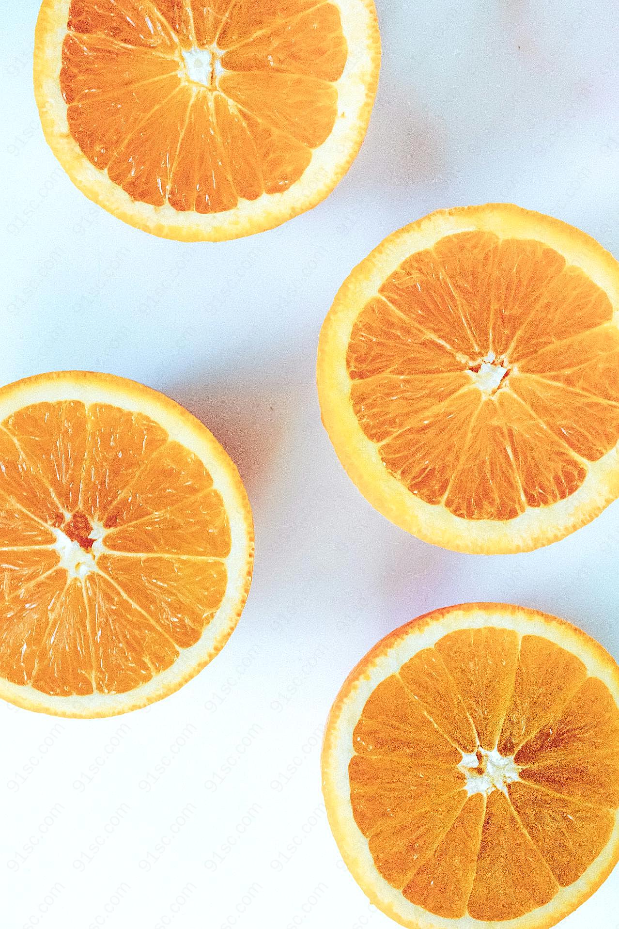 橙子切片竖屏图片水果