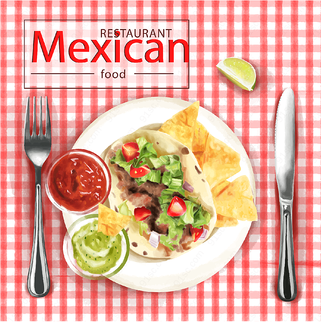 墨西哥菜肴矢量矢量美食