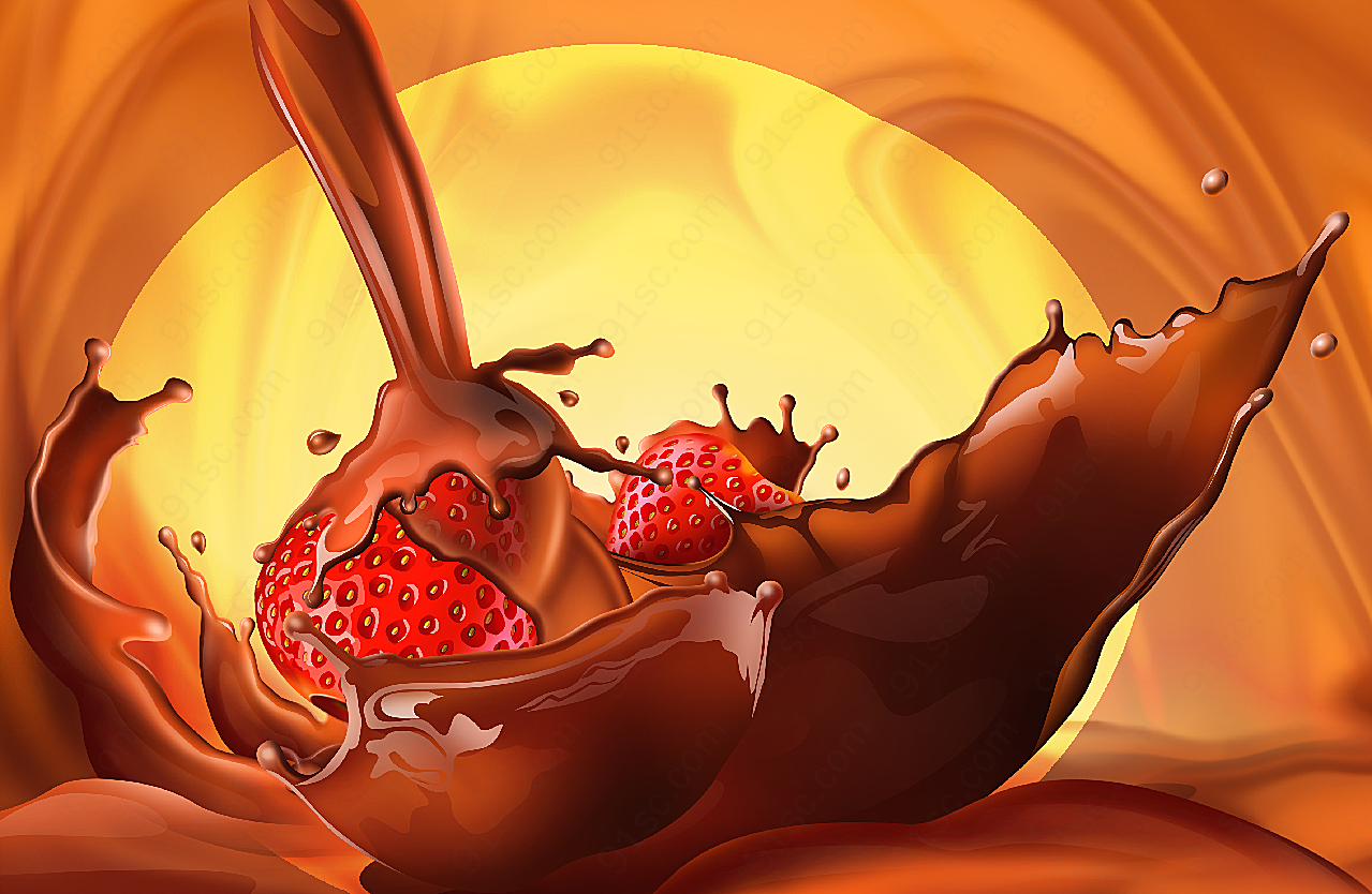 草莓巧克力奶美食