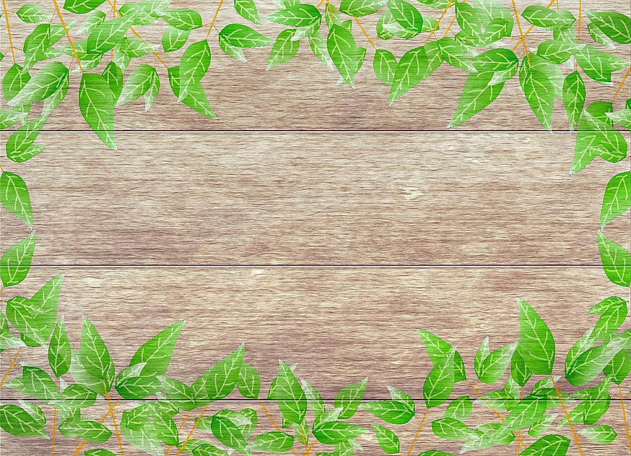 树叶边框木板背景图片木纹背景