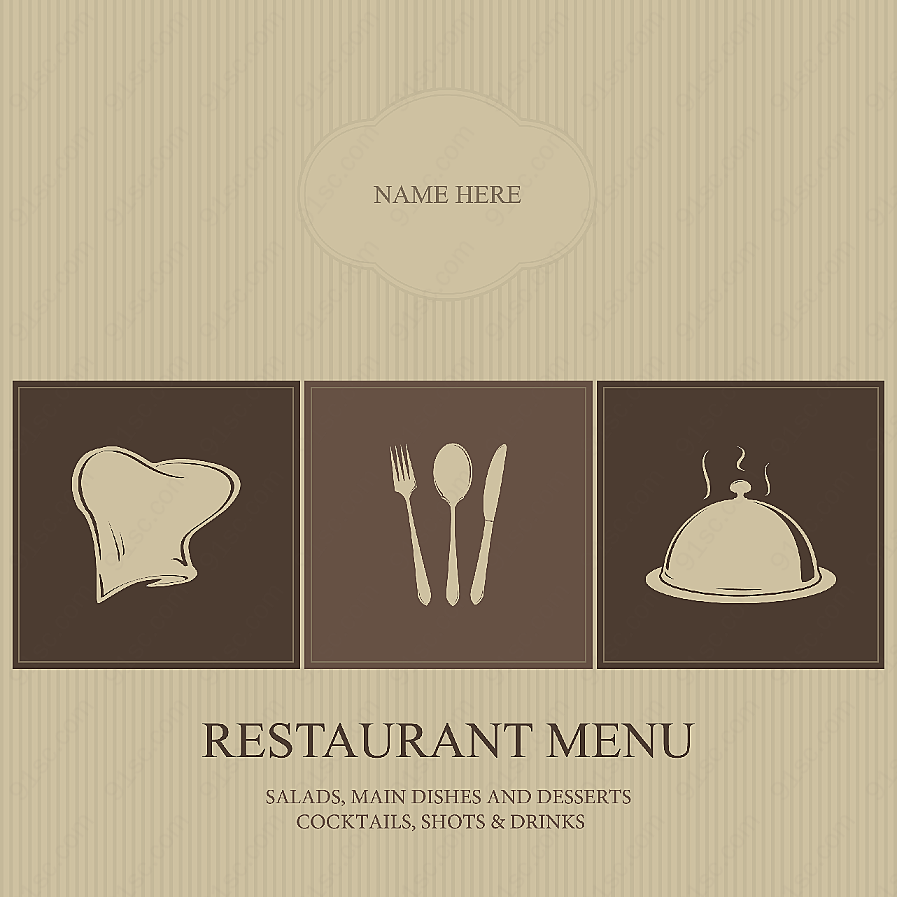 西餐厅菜单封面平面广告