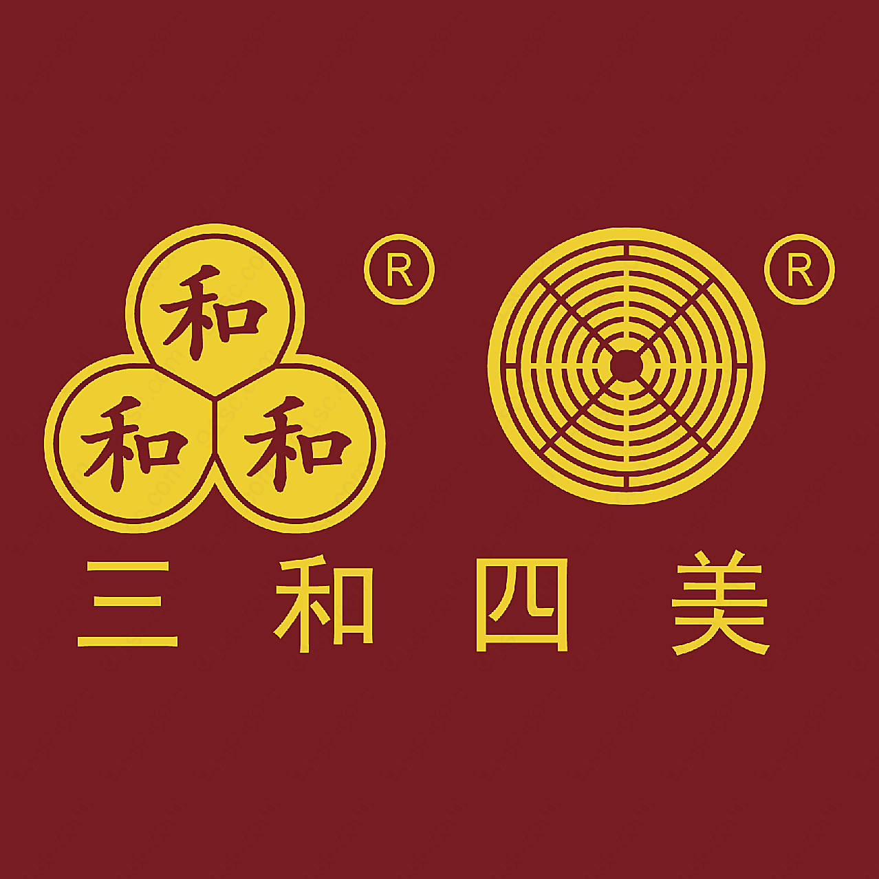 三和四美logo矢量餐饮食品标志