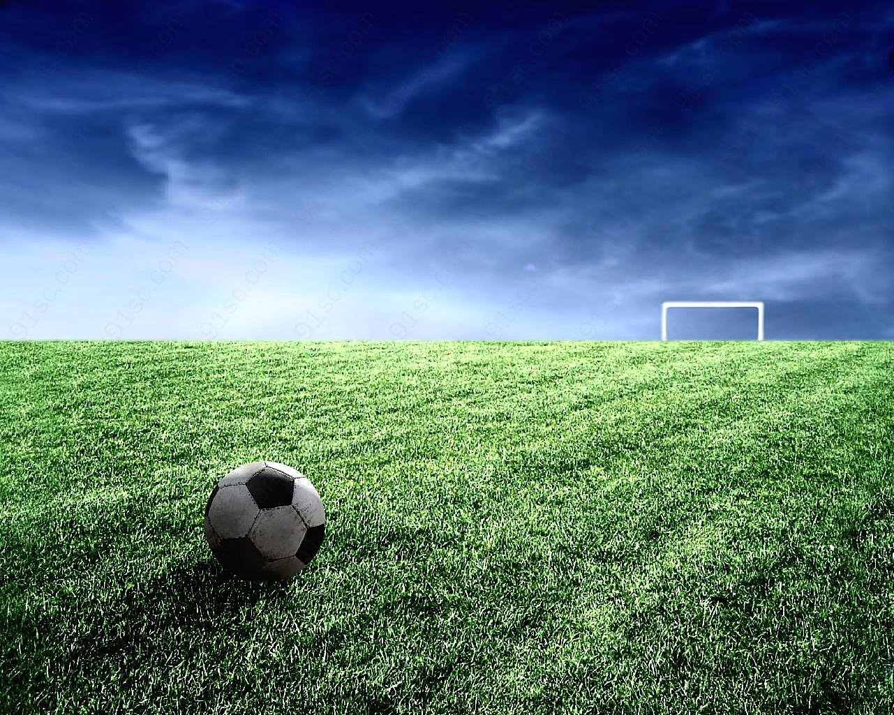 草地足球写真图片体育用品