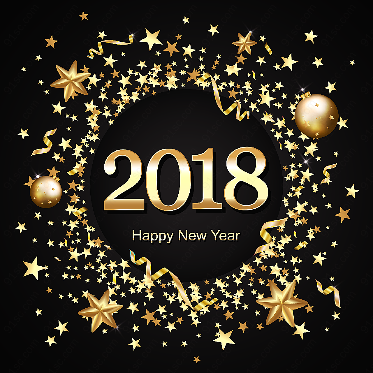 2018新年艺术字矢量春节