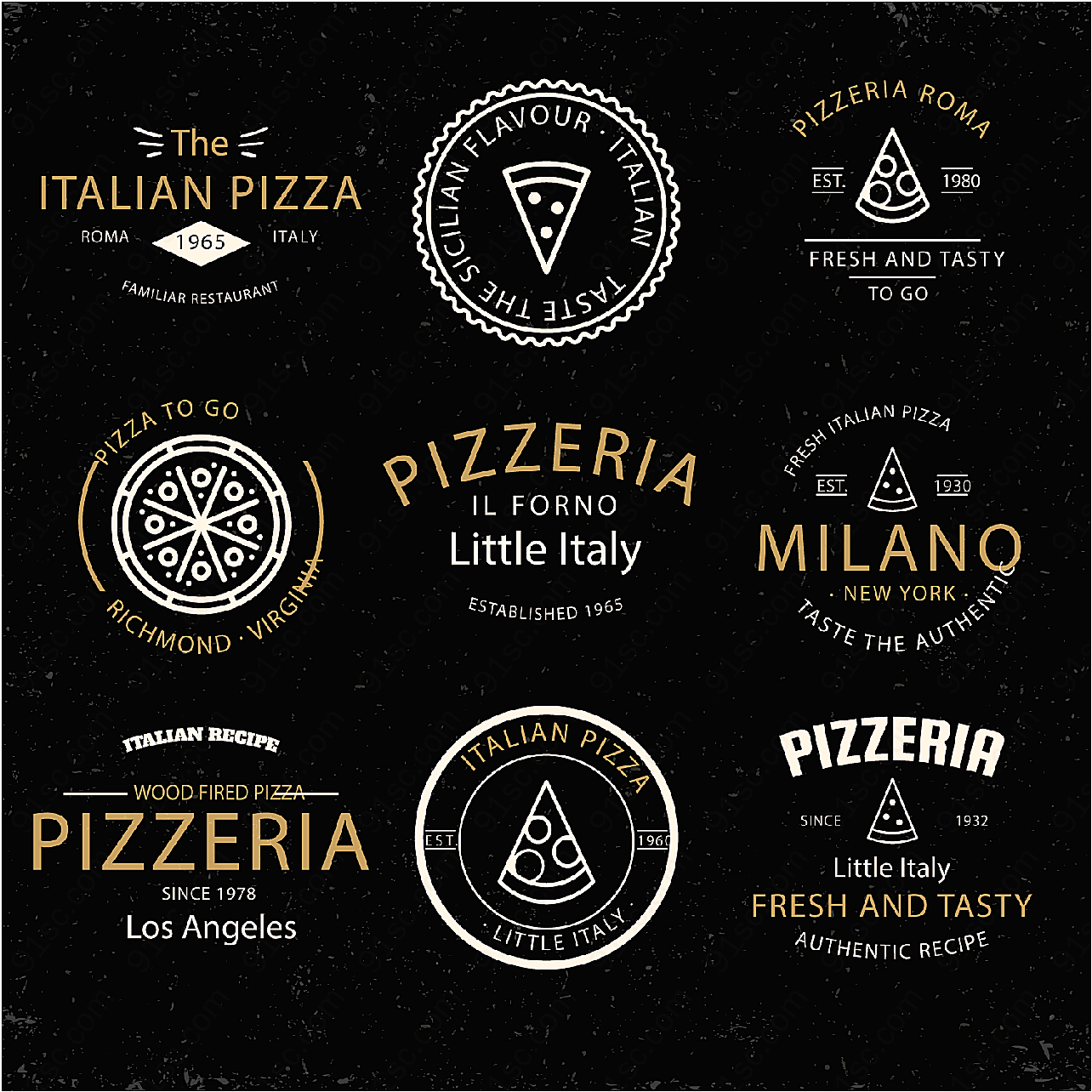 意大利披萨标志矢量logo图形