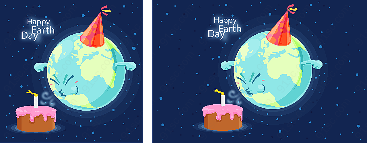卡通世界地球日矢量节日其它