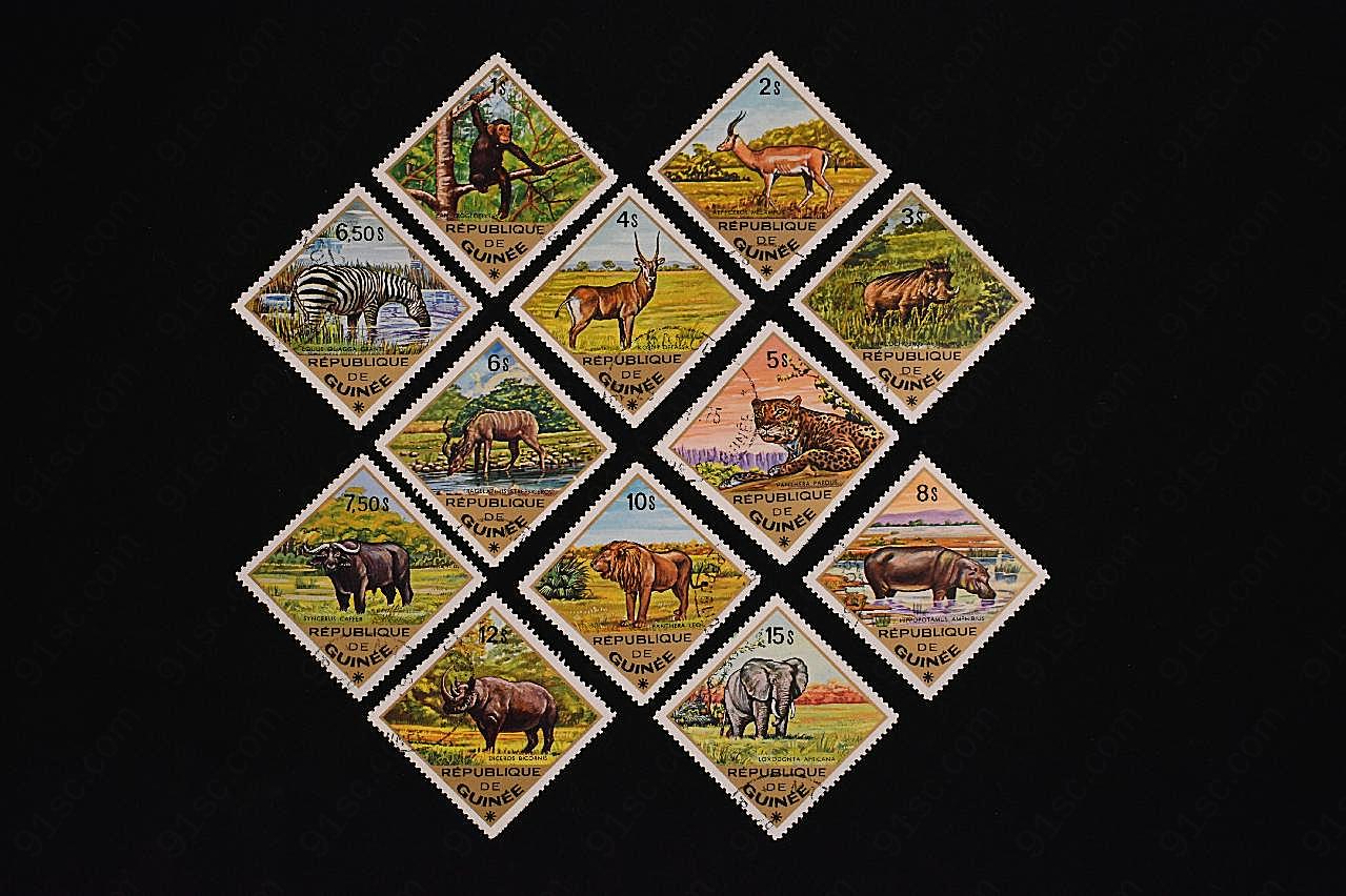 动物邮票图案收藏图片摄影