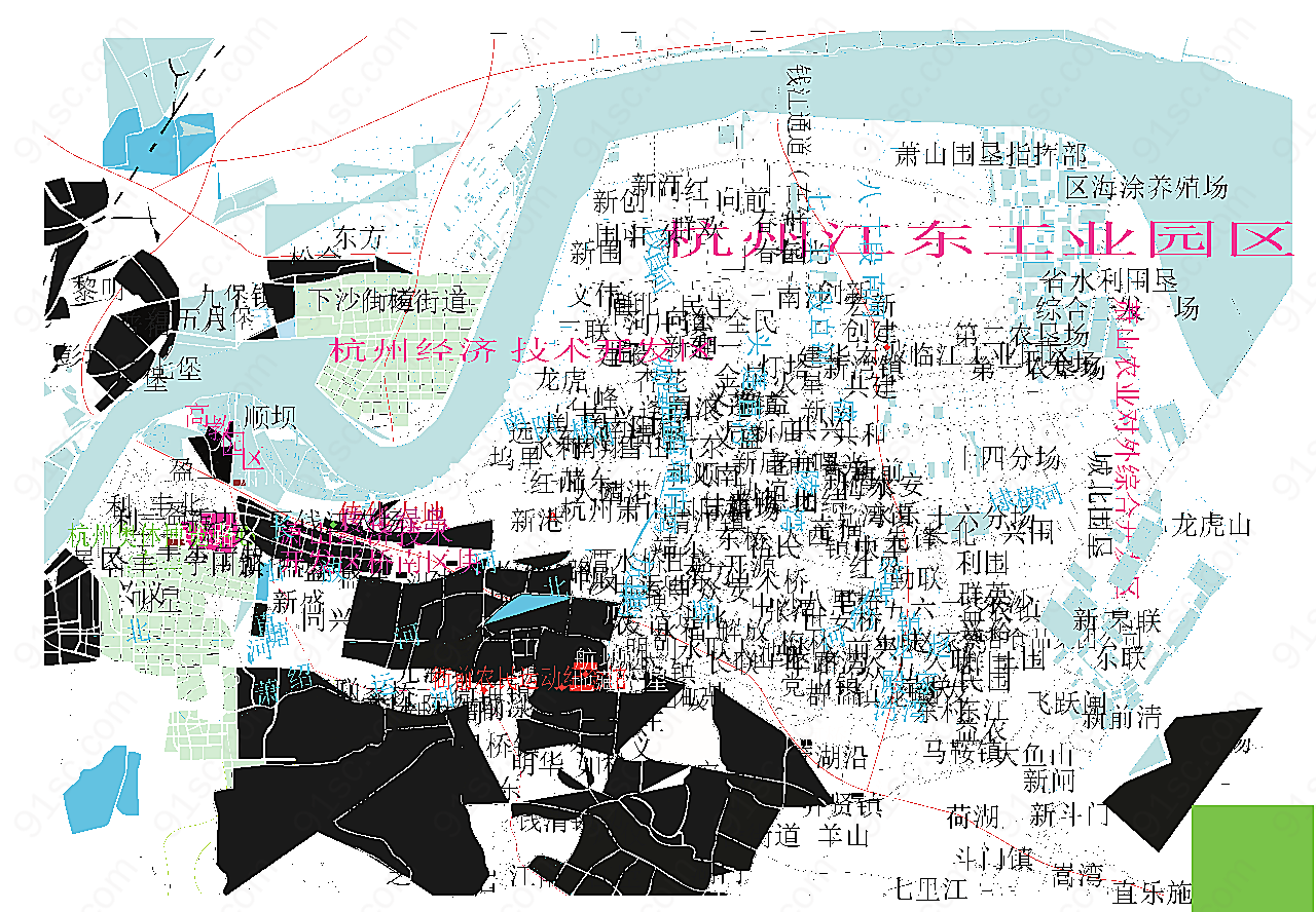 杭州萧山区地图矢量地图