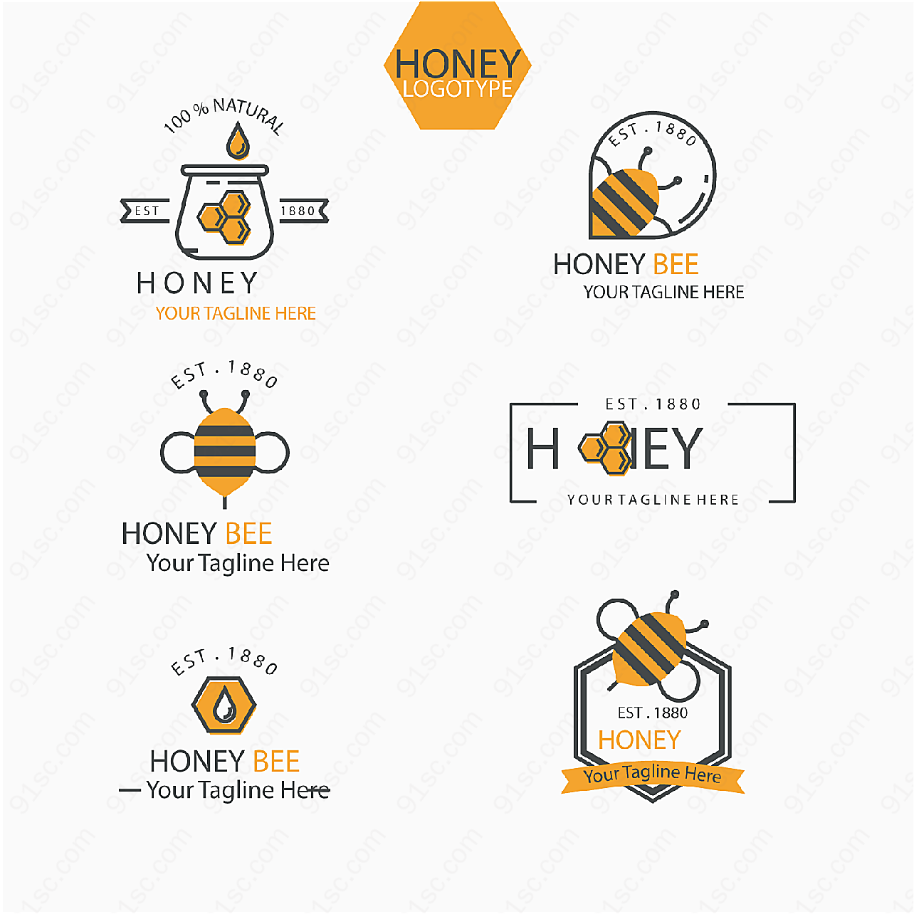 创意蜂蜜标志矢量logo图形