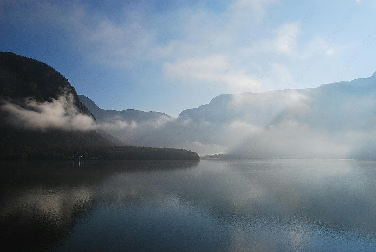 奥地利哈尔施塔特湖图片高清摄影