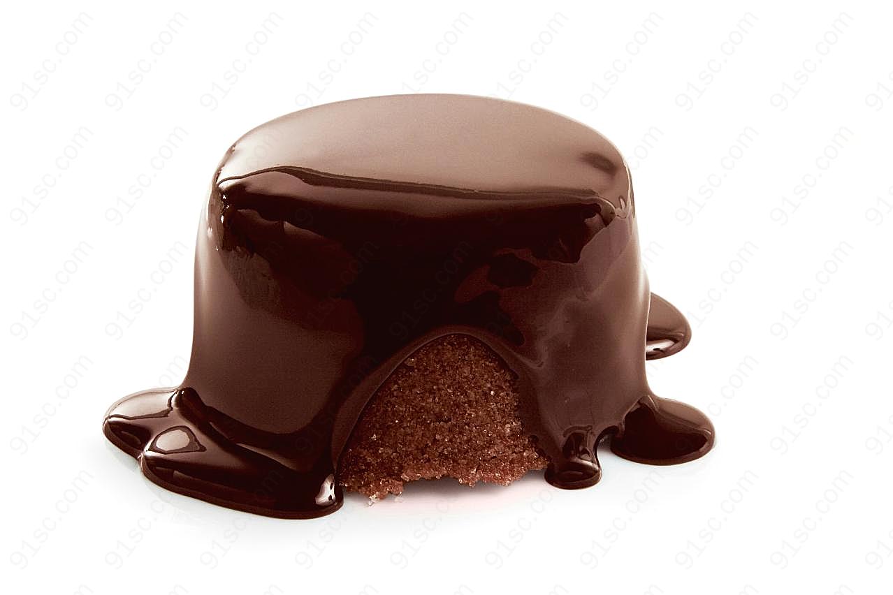 巧克力酱汁图片蛋糕