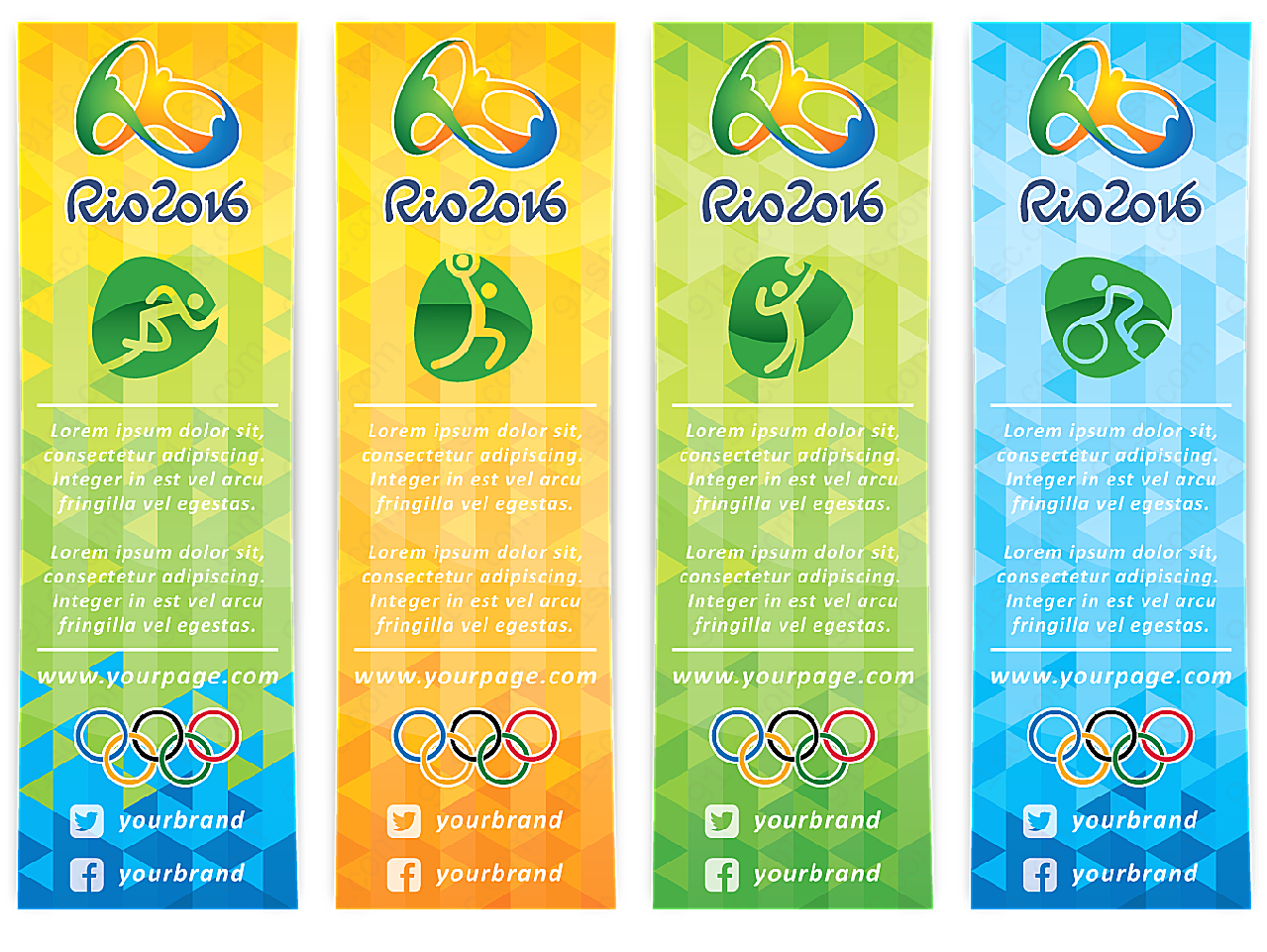 里约奥运会海报矢量体育运动