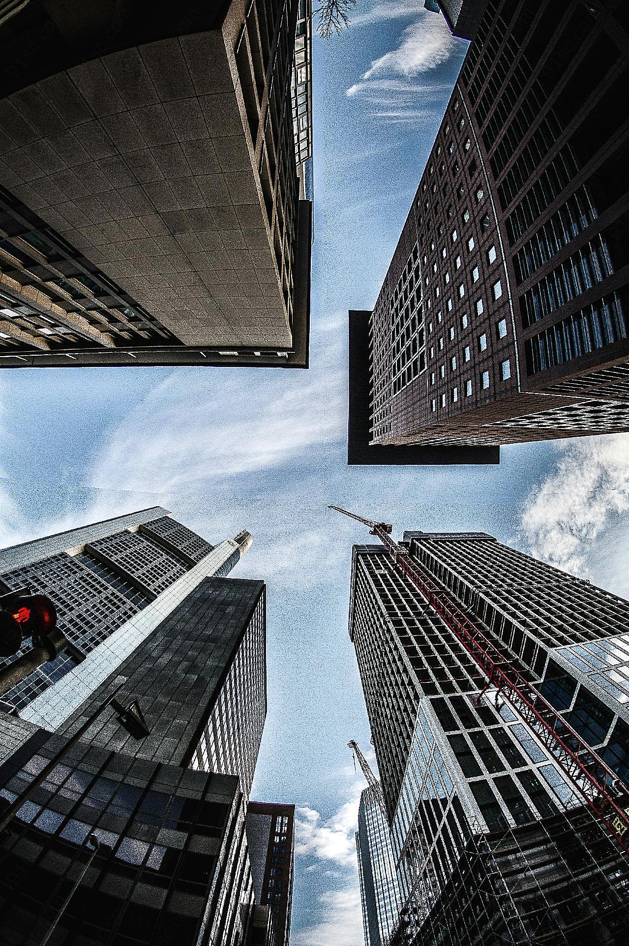 城市高楼大厦俯拍图片现代建筑