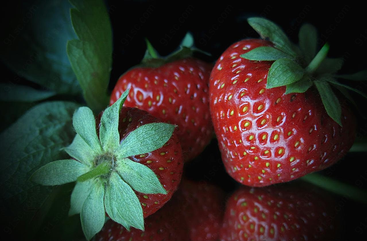 美味红草莓图片水果