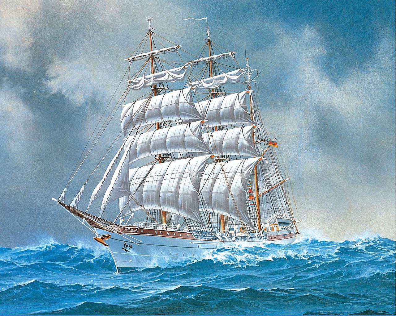 海上帆船插画图片高清摄影