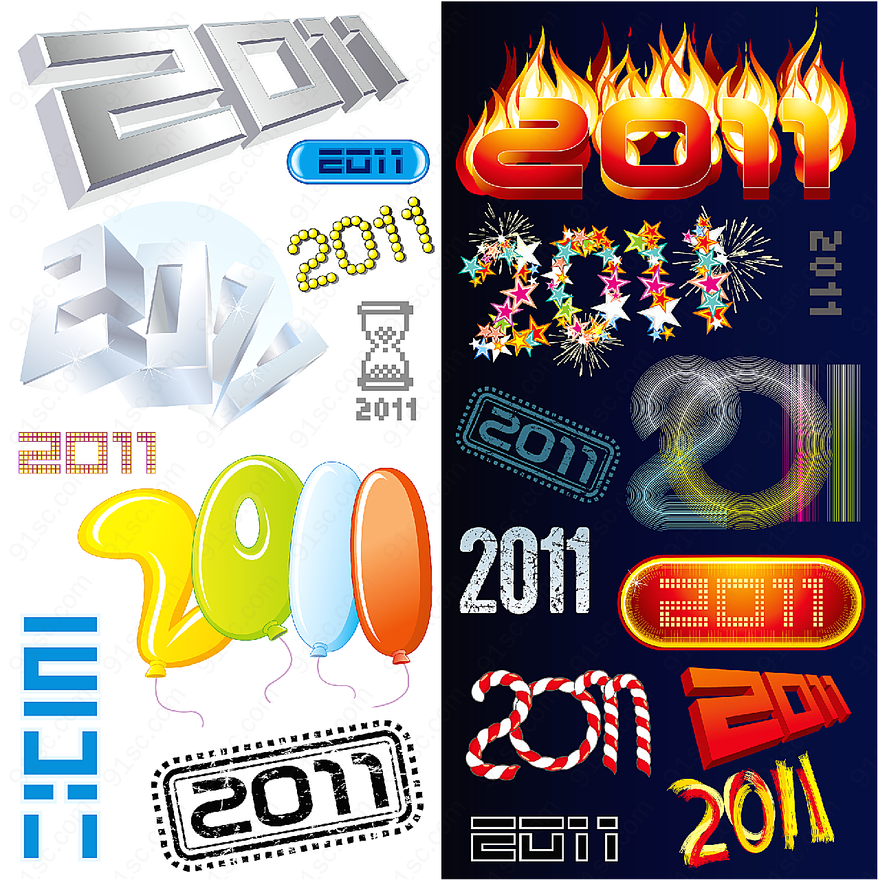 2011字体创意字体矢量艺术字
