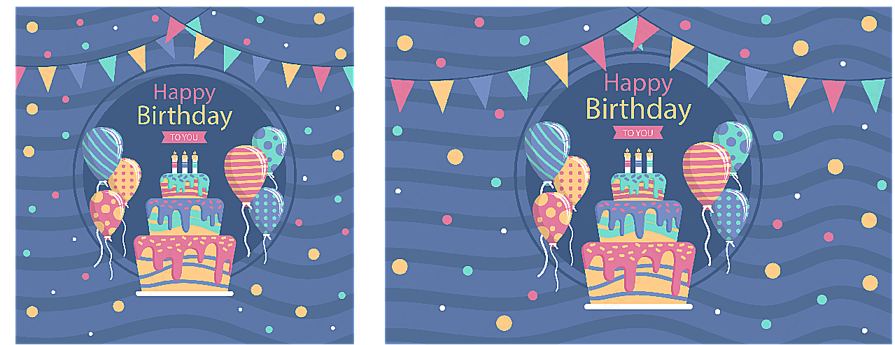 生日蛋糕气球贺卡矢量生日