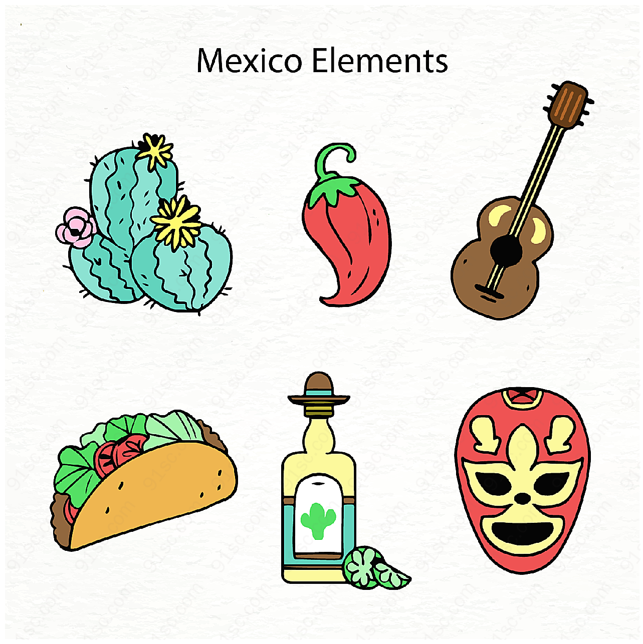 手绘墨西哥元素矢量其它食品