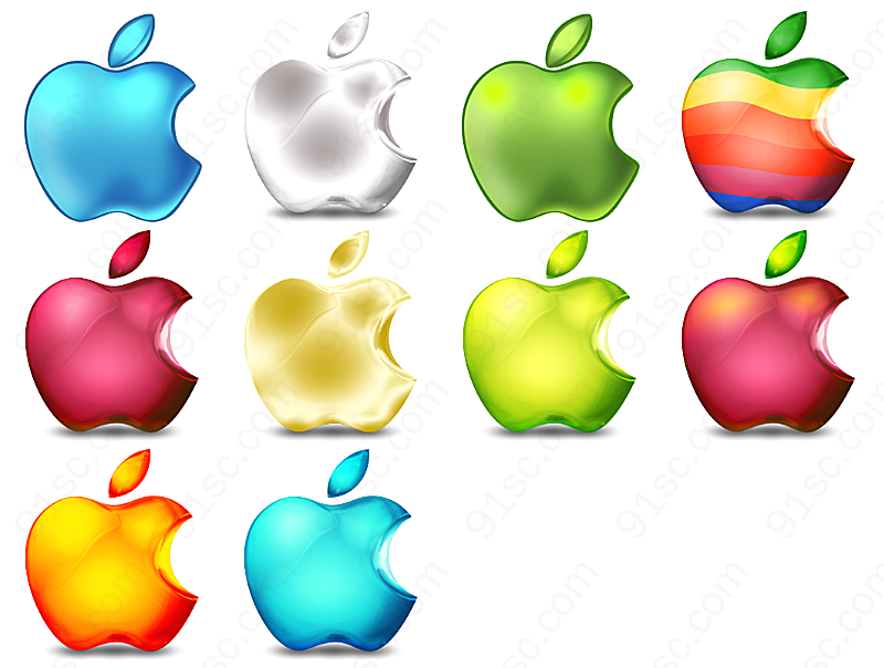 彩色水晶苹果苹果图标