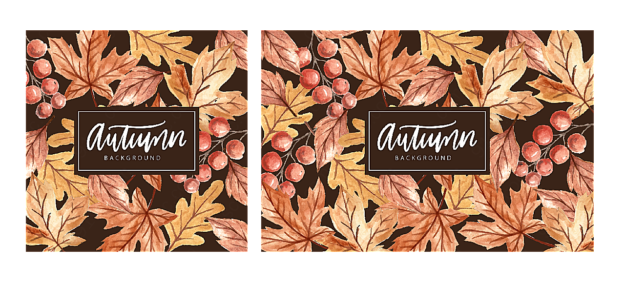 秋季树叶和浆果背景矢量背景