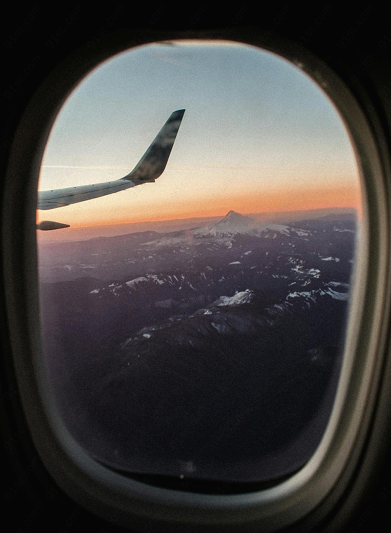 飞机空中窗户照片门窗