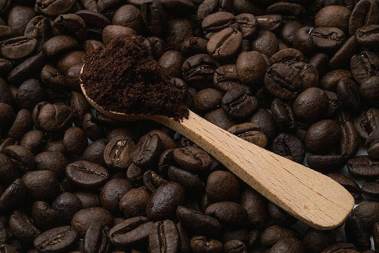 咖啡豆现磨图片摄影美食