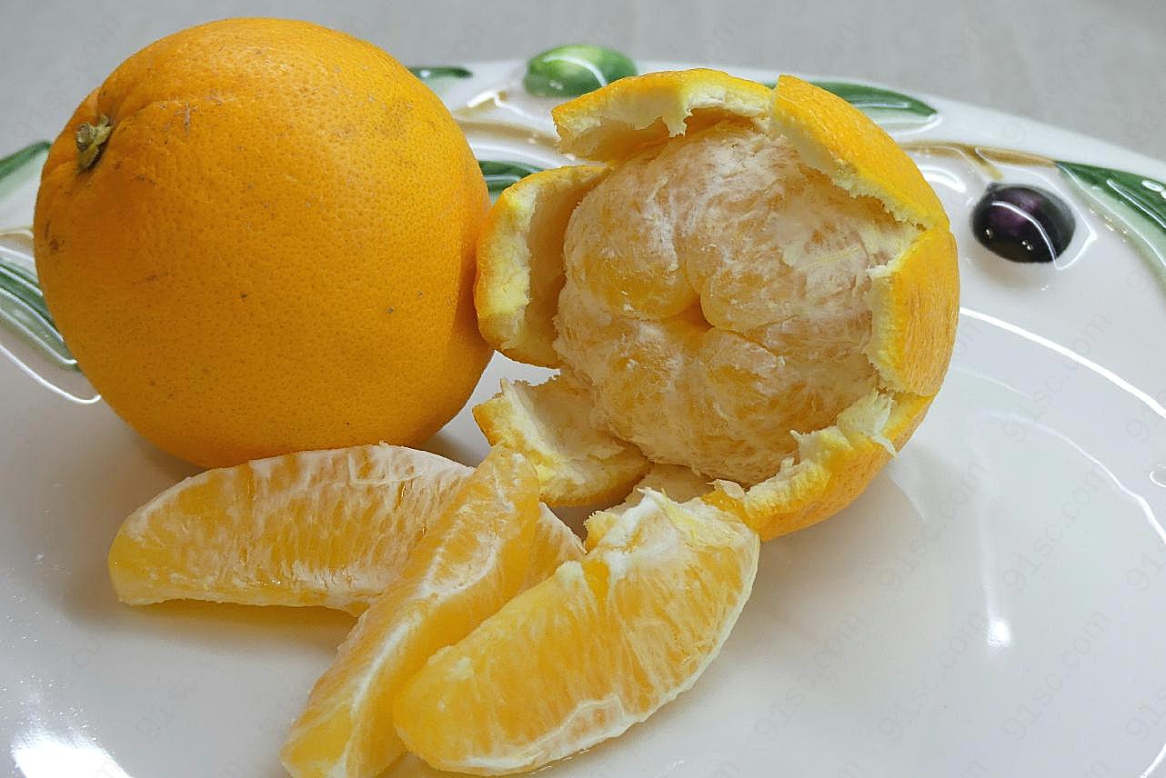 剥开的橙子图片水果