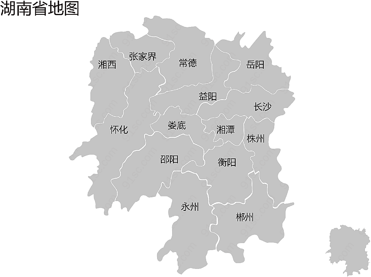 湖南省矢量地图