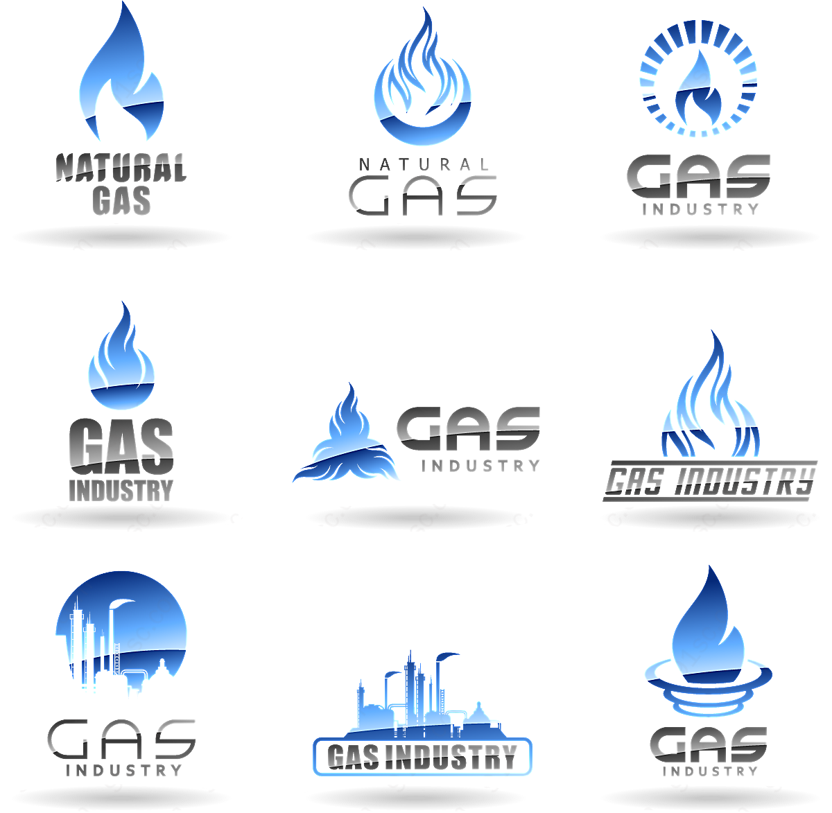 天然气公司标志矢量工业能源标志