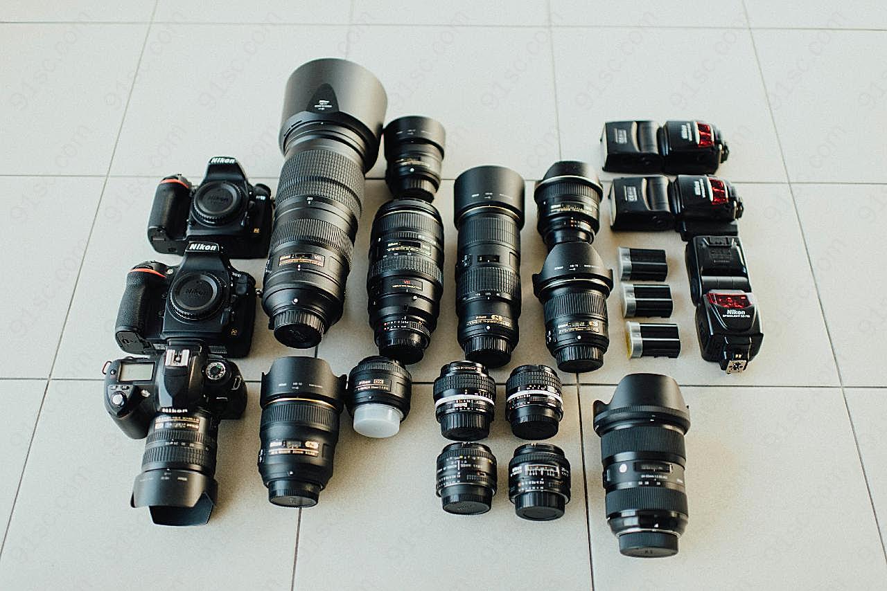 多种照相机镜头图片电子设备