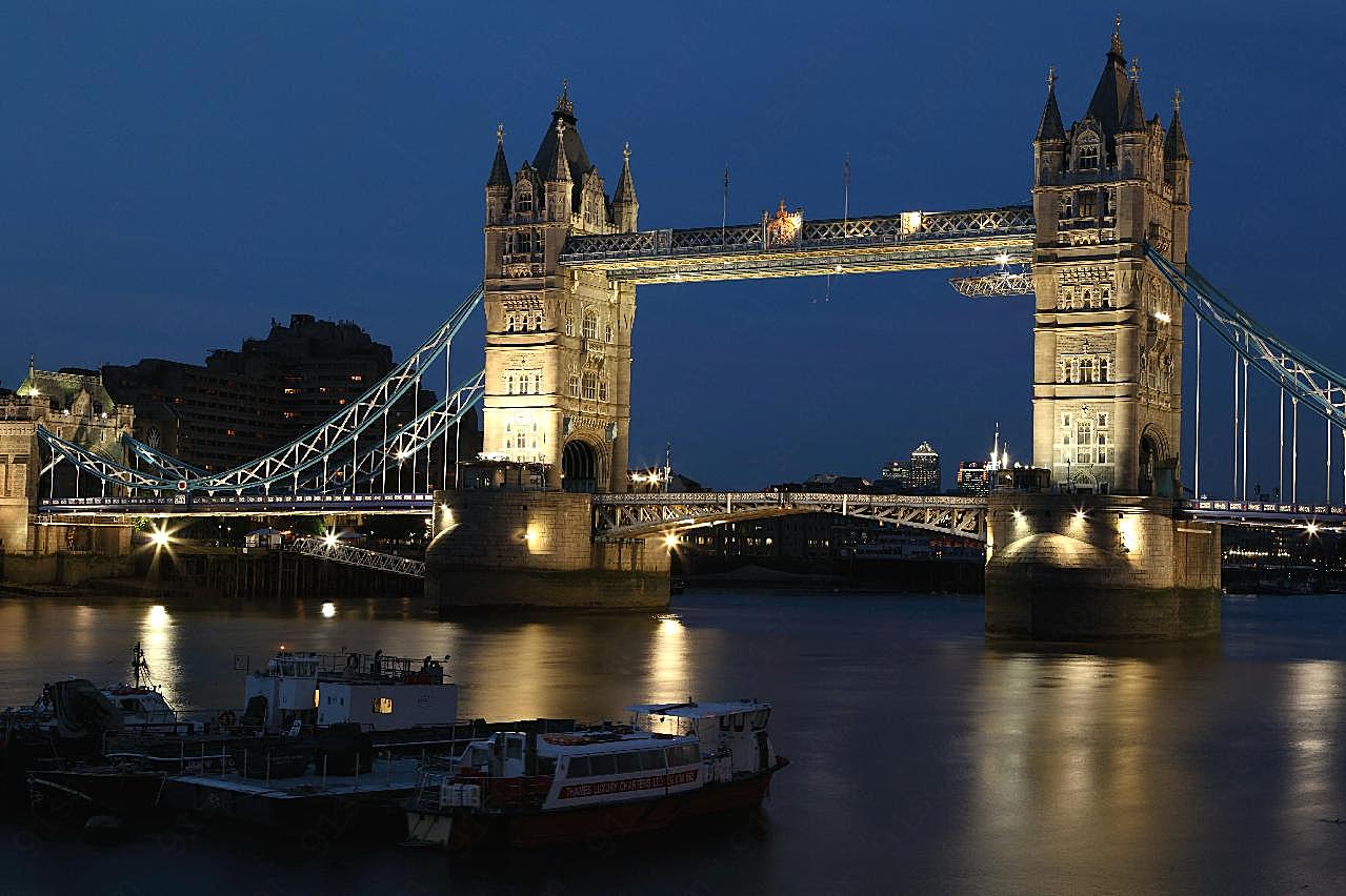 英国伦敦桥夜景图片摄影空间